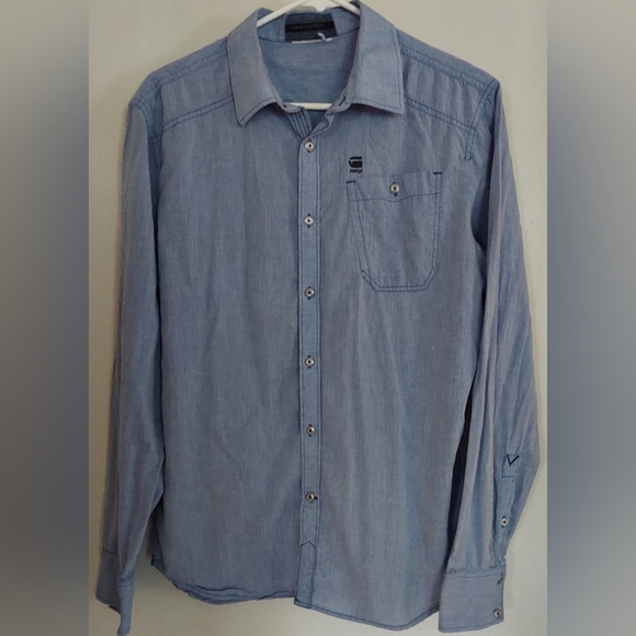Men's G-Star Raw Correct blue button up shirt - Picture 4 of 13